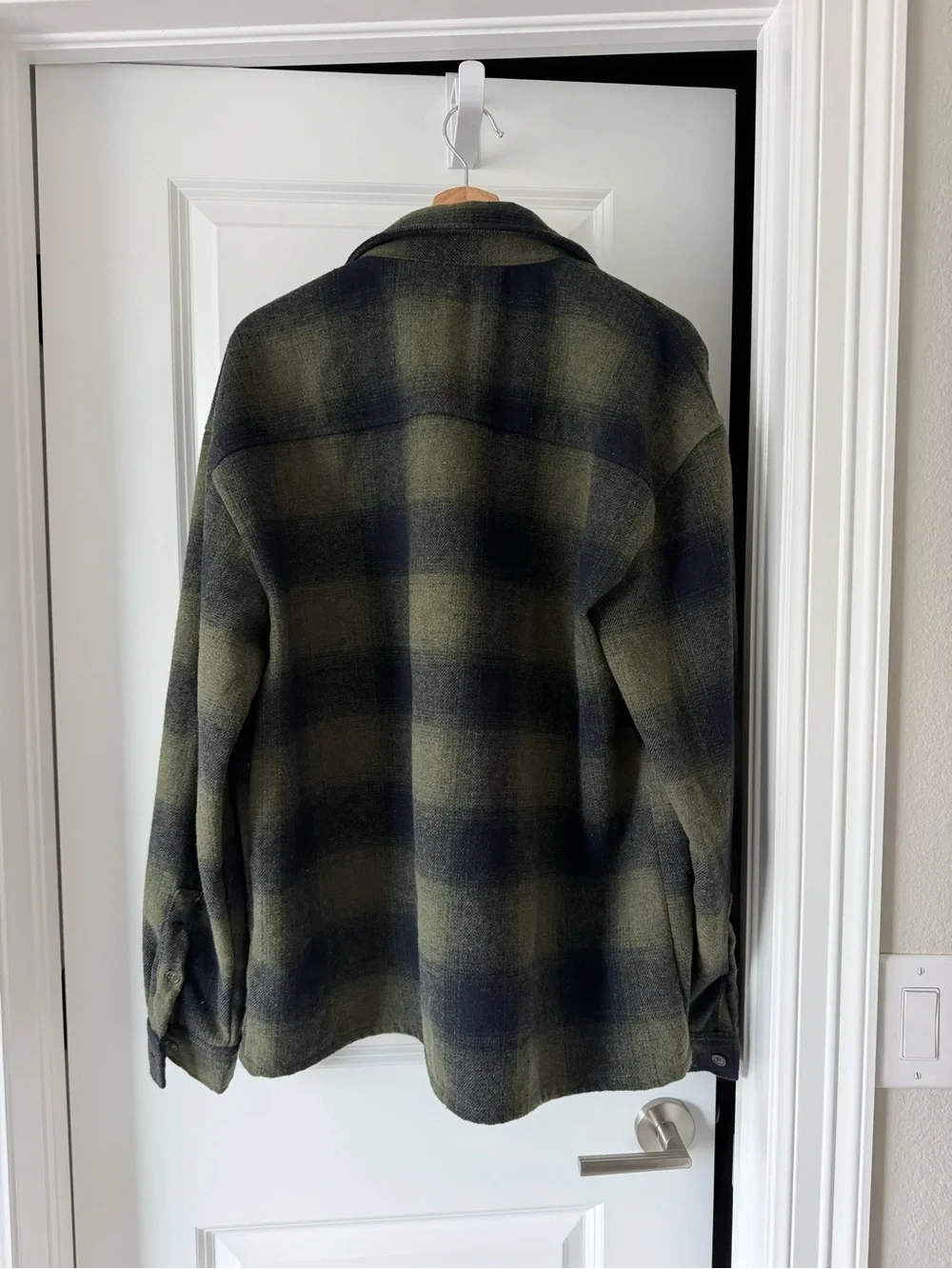 Forever 21 Olive Green & Black Plaid Shirt Jacket